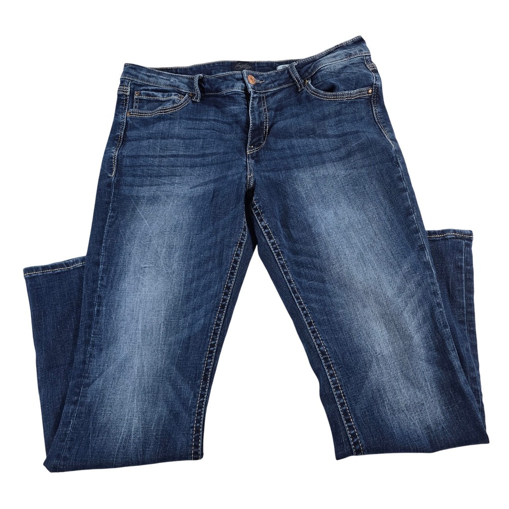 Daytrip Virgo Bootcut Jeans Womens 33R Dark Wash Flap Pocket Stretch Denim 12856